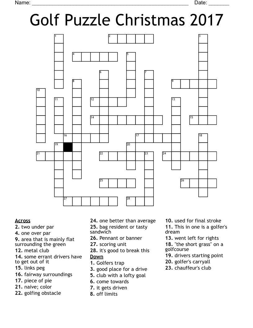 A Day On The Course Crossword WordMint A Day On The Course Crossword WordMint