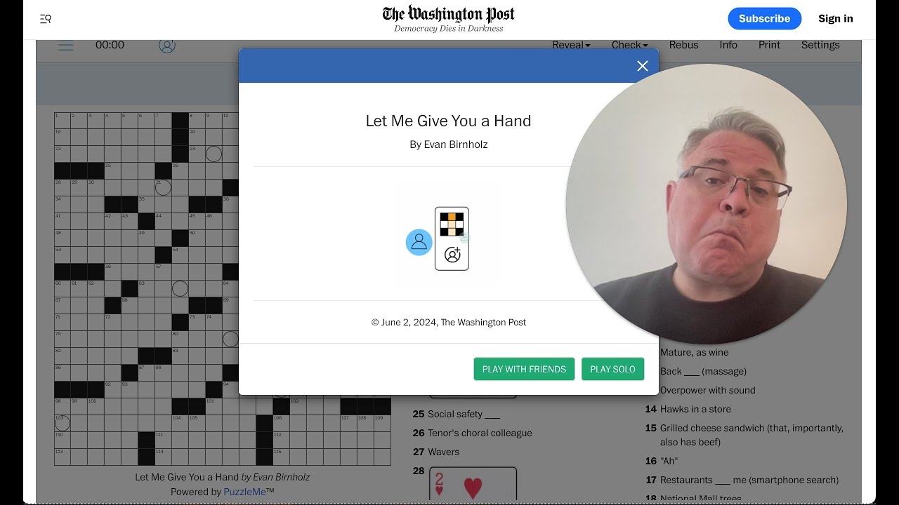 A Great Puzzle Is In The Cards Washington Post Sunday Crossword By Evan Birnholz 2 June 2024 YouTube A Great Puzzle Is In The Cards Washington Post Sunday Crossword By Evan Birnholz 2 June 2024 YouTube