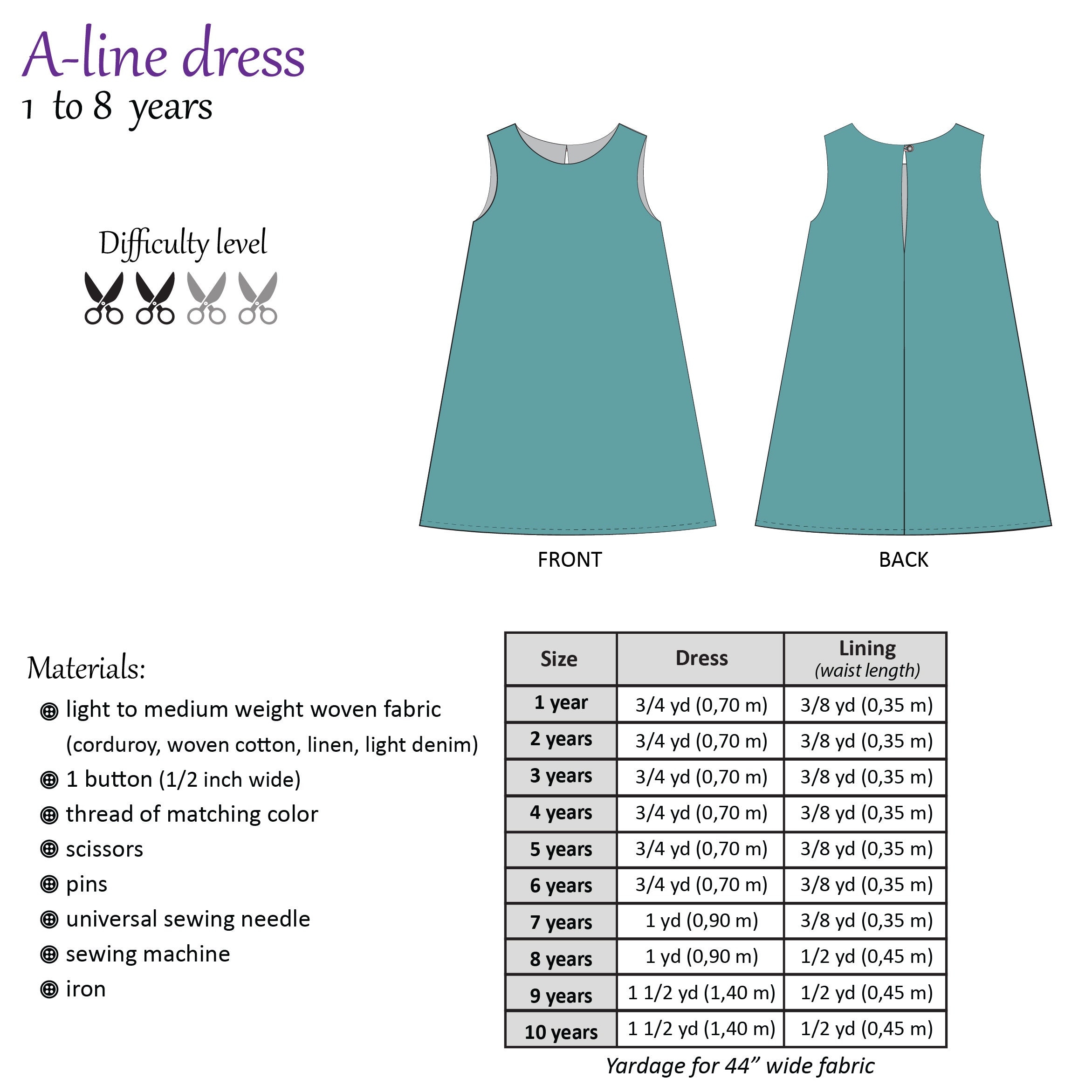 A Line Dress Simple Easy Sew Lined Bodice Button And Button Loop Pockets Size Range 1 To 10 Years PDF Pattern And Instructions Etsy Israel A Line Dress Simple Easy Sew Lined Bodice Button And Button Loop Pockets Size Range 1 To 10 Years PDF Pattern And Instructions Etsy Israel