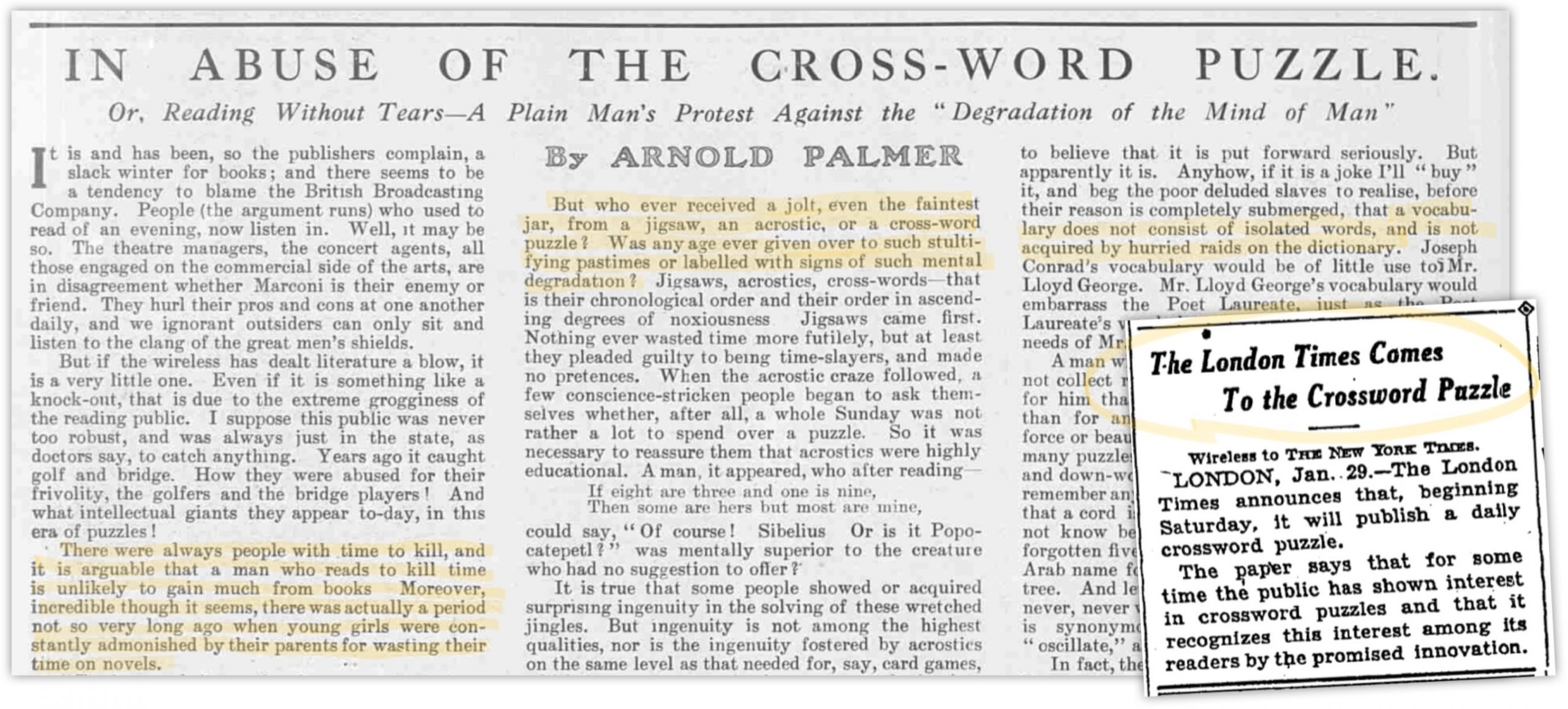 first newspaper to publish crossword first newspaper to publish crossword