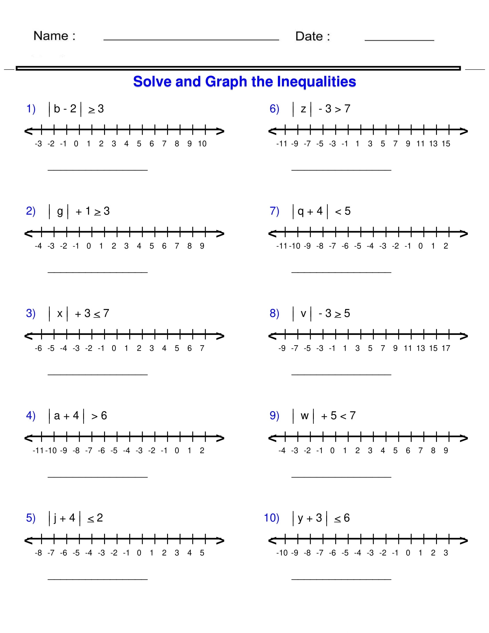 Absolute Value Inequalities Algebra 1 Inequalities Worksheets Made By Teachers Absolute Value Inequalities Algebra 1 Inequalities Worksheets Made By Teachers