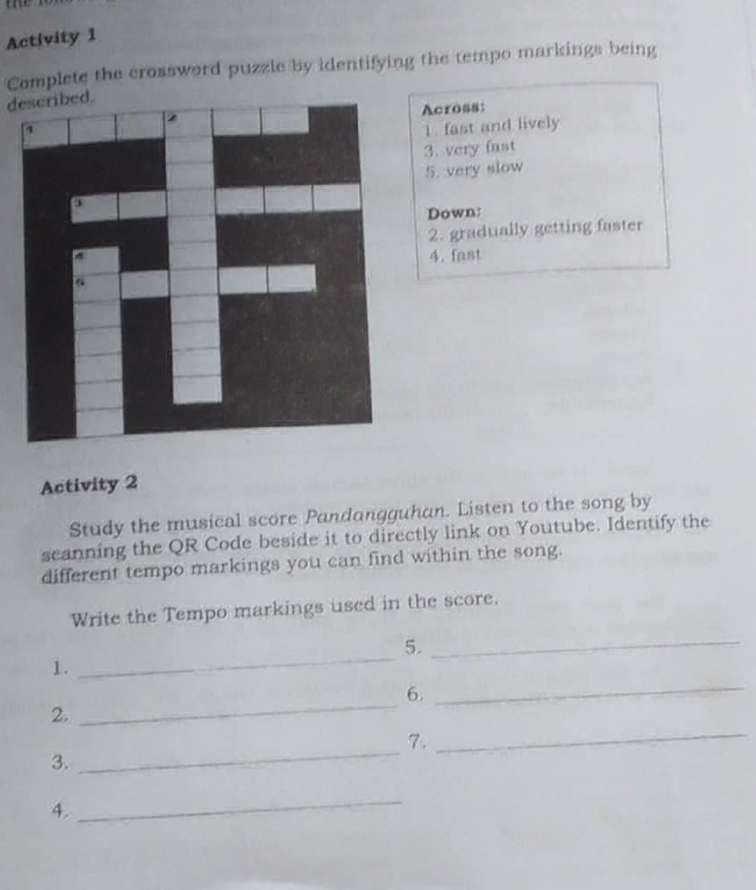 Activity 1 Complete The Crossword Puzzle By StudyX