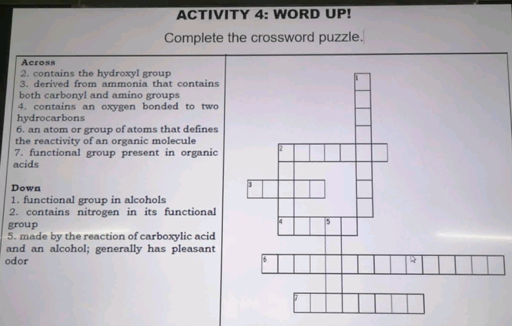 ACTIVITY 4 WORD UP Complete The Crossword StudyX ACTIVITY 4 WORD UP Complete The Crossword StudyX