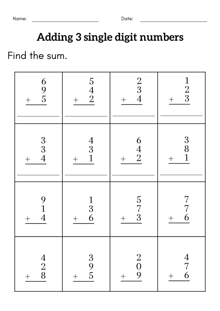 Adding 3 Single Digit Numbers Worksheet 3rd Grade 3 Digit Addition Made By Teachers