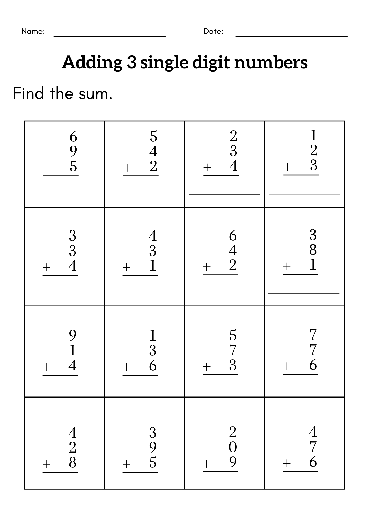 Adding 3 Single Digit Numbers Worksheet 3rd Grade 3 Digit Addition Made By Teachers Adding 3 Single Digit Numbers Worksheet 3rd Grade 3 Digit Addition Made By Teachers
