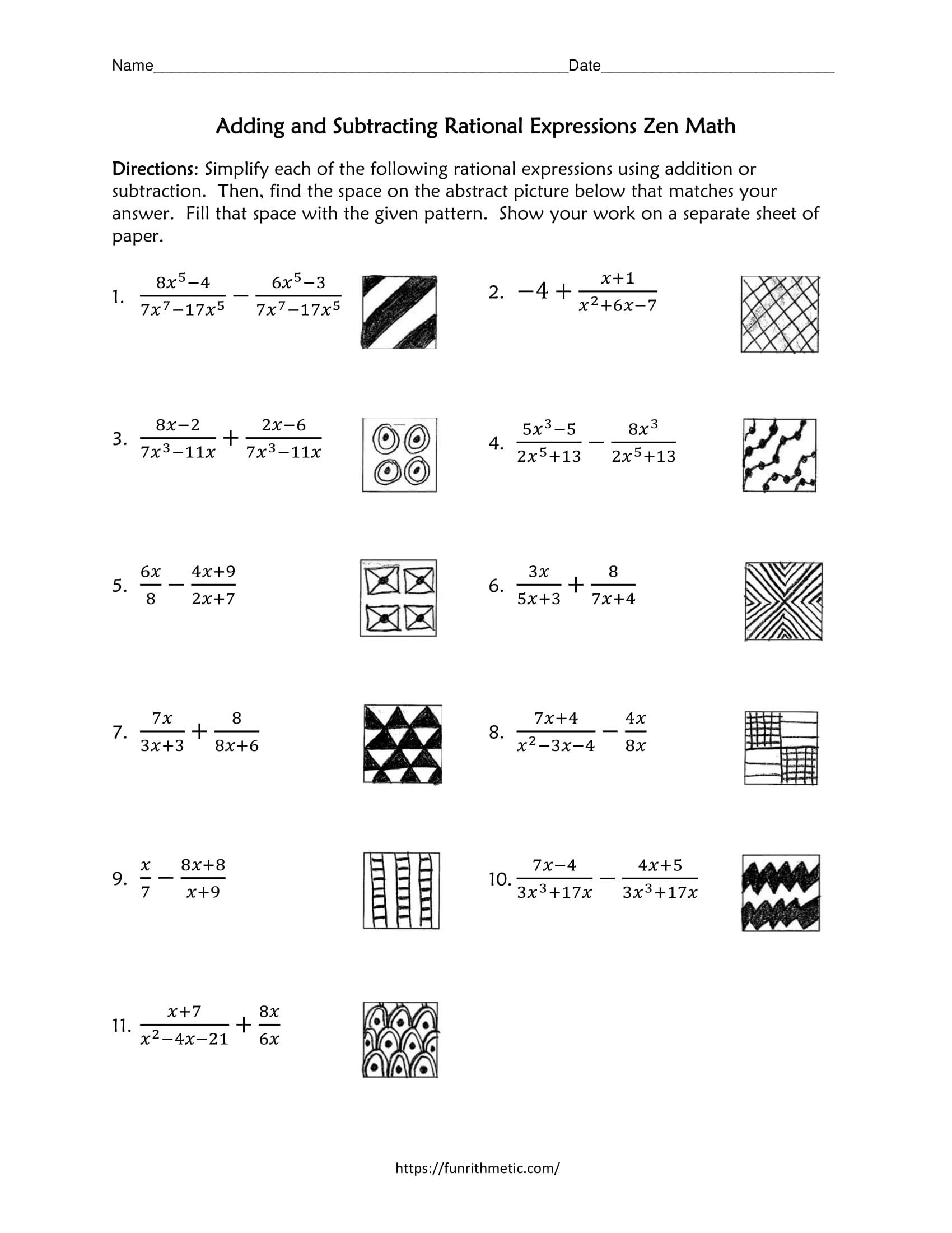 Adding And Subtracting Rational Expressions Zen Math Funrithmetic Adding And Subtracting Rational Expressions Zen Math Funrithmetic