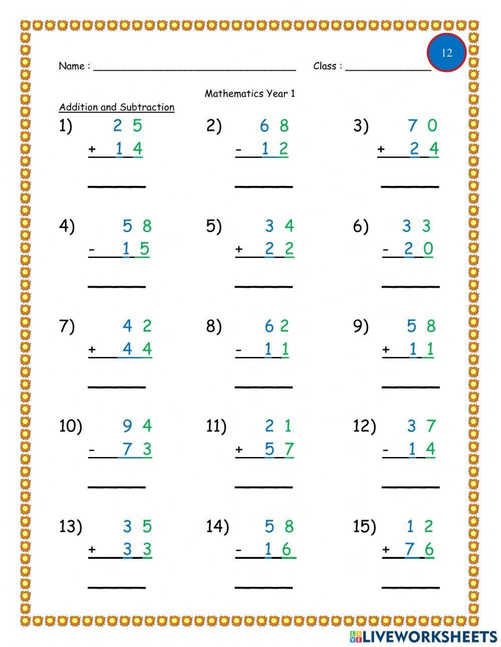 addition and subtraction worksheets addition and subtraction worksheets
