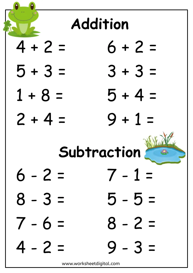subtraction and addition worksheets subtraction and addition worksheets