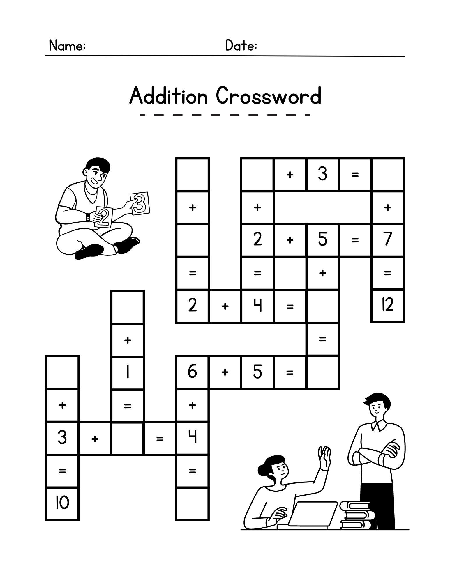 Addition Crossword Math Printable Activity Learn Math Addition Worksheet Math Busy Binder Printable Kids Math Printable Math DIGITAL Etsy Addition Crossword Math Printable Activity Learn Math Addition Worksheet Math Busy Binder Printable Kids Math Printable Math DIGITAL Etsy