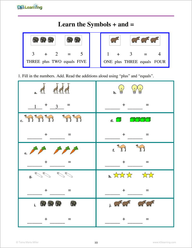 Addition Workbook For Kindergarten To Grade 1 K5 Bookstore Addition Workbook For Kindergarten To Grade 1 K5 Bookstore