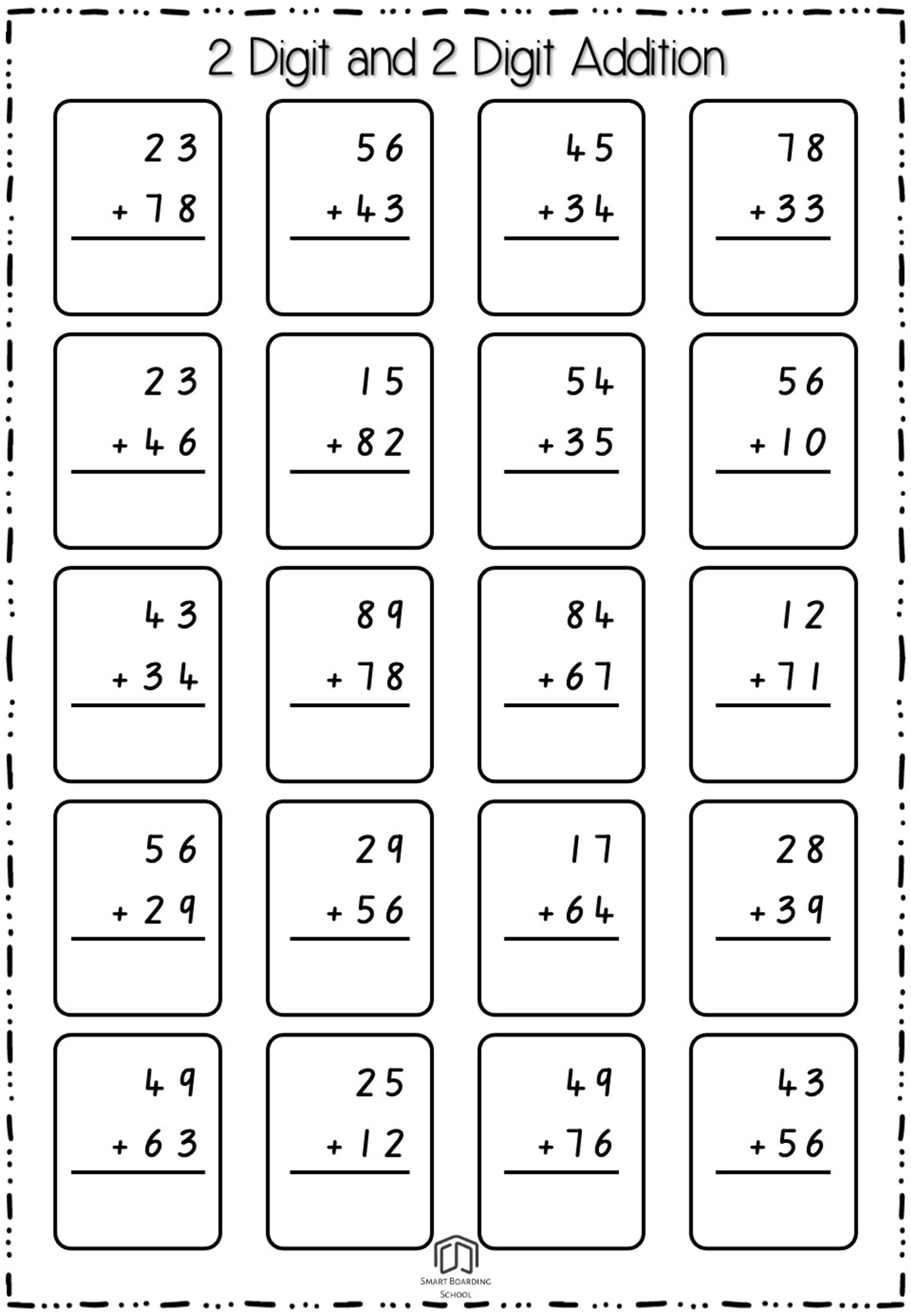 two digit addition worksheets two digit addition worksheets