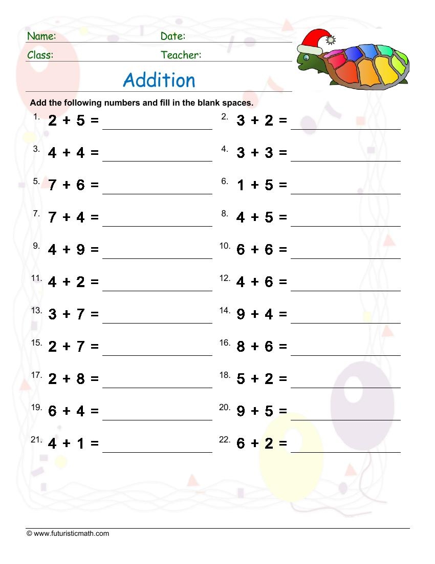 single digit addition worksheets single digit addition worksheets