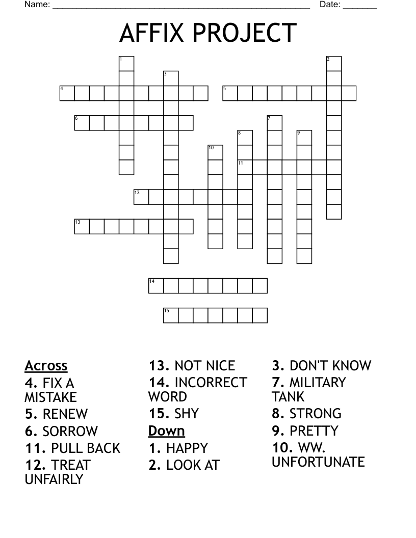 Affixes Crossword Puzzle Word Search WordMint Affixes Crossword Puzzle Word Search WordMint