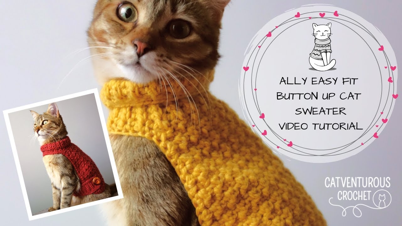Ally Easy Fit Button Up Cat Sweater Catventurous Crochet YouTube Ally Easy Fit Button Up Cat Sweater Catventurous Crochet YouTube
