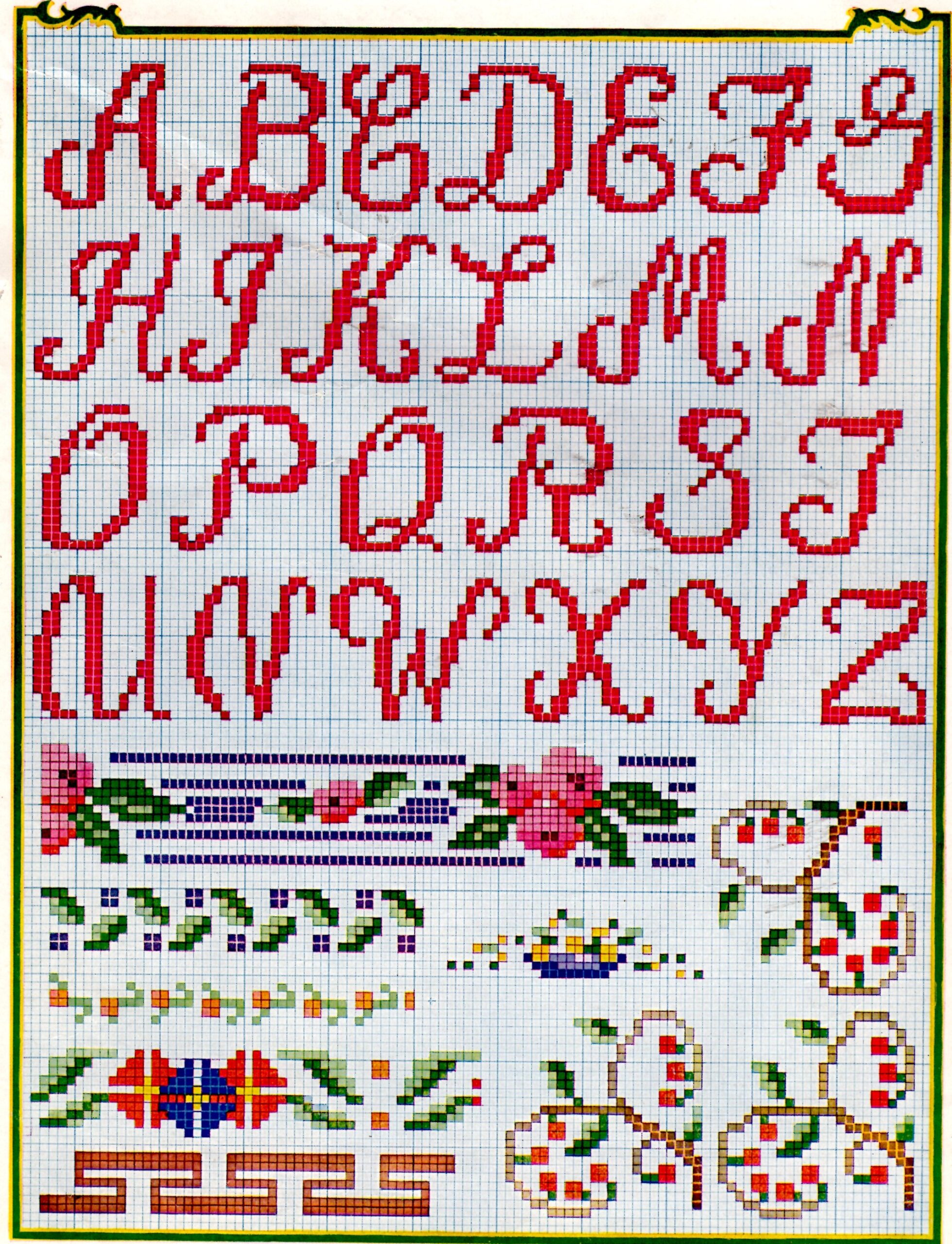 Alphabet And Edgings Cross Stitch Patterns Vintage Crafts And More Alphabet And Edgings Cross Stitch Patterns Vintage Crafts And More