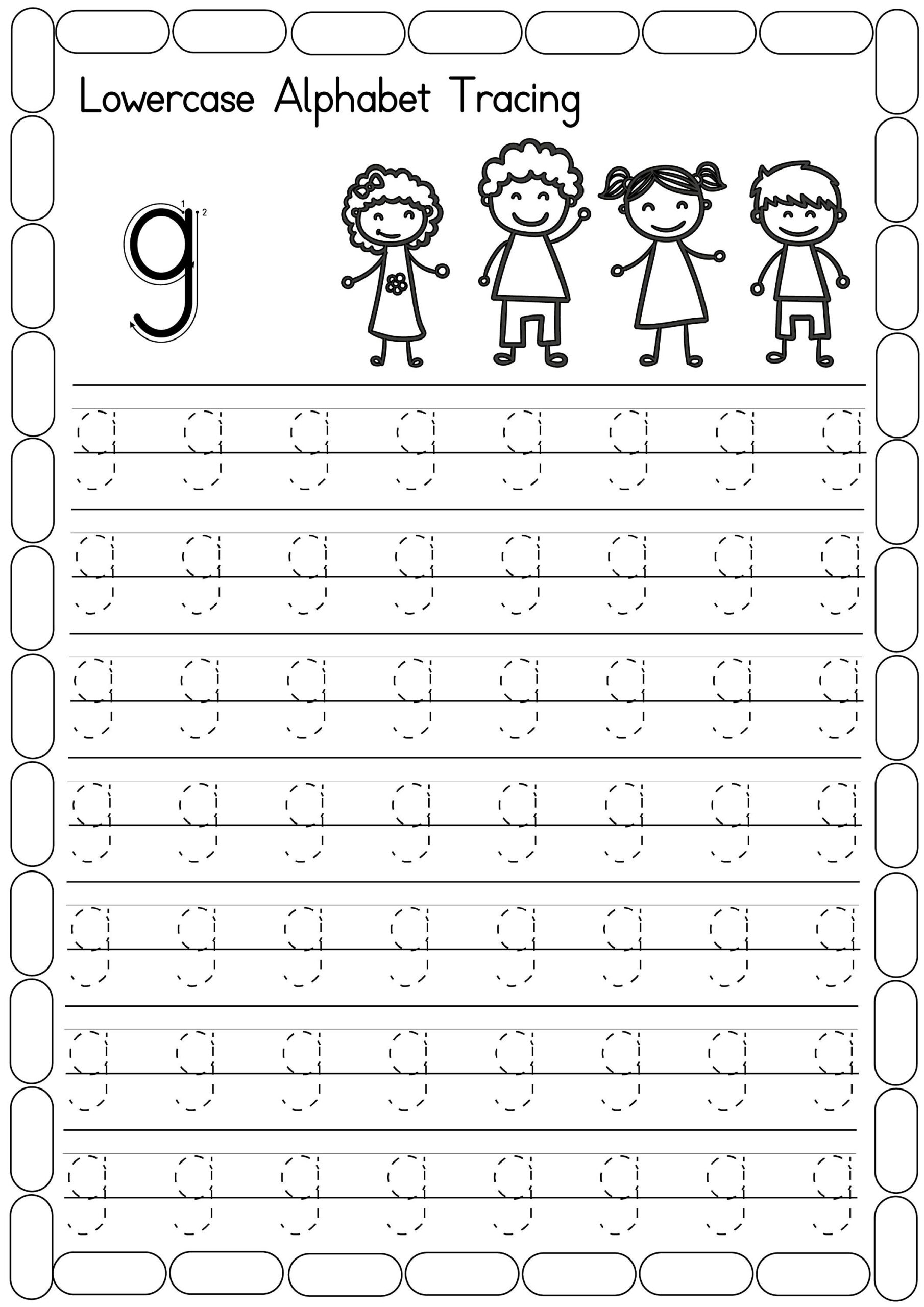 Alphabet Tracing 26 Printable Lower Case Alphabet Tracing Worksheets Preschool kindergarten Handwriting Etsy