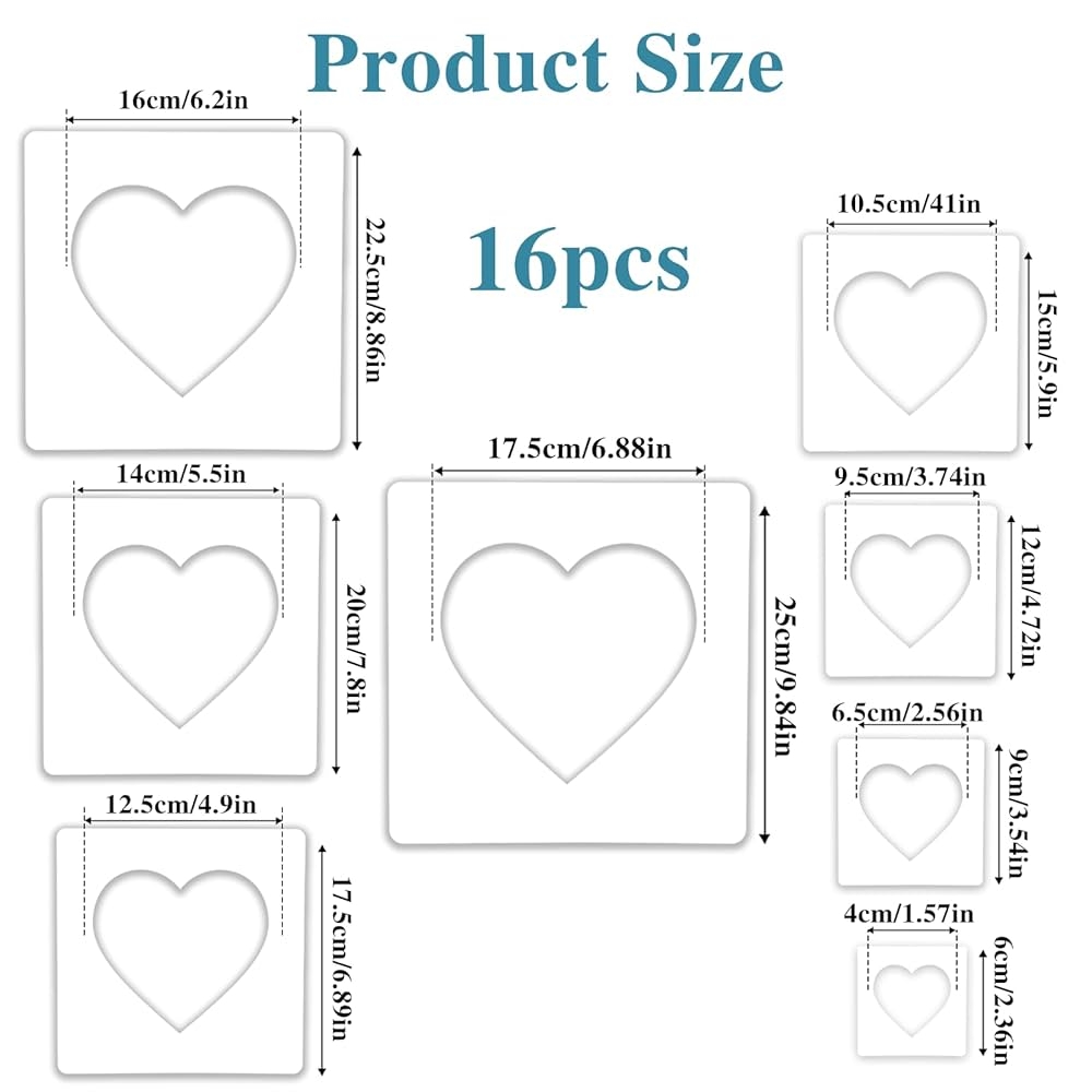Amazon 16 PCS Large Heart Stencil Heart Stencils Different Sizes For Painting Template Heart Stencil For Crafts Plastic 5 Point Heart Templates For Fabric Walls Arts Paper Home Decoration Arts Amazon 16 PCS Large Heart Stencil Heart Stencils Different Sizes For Painting Template Heart Stencil For Crafts Plastic 5 Point Heart Templates For Fabric Walls Arts Paper Home Decoration Arts