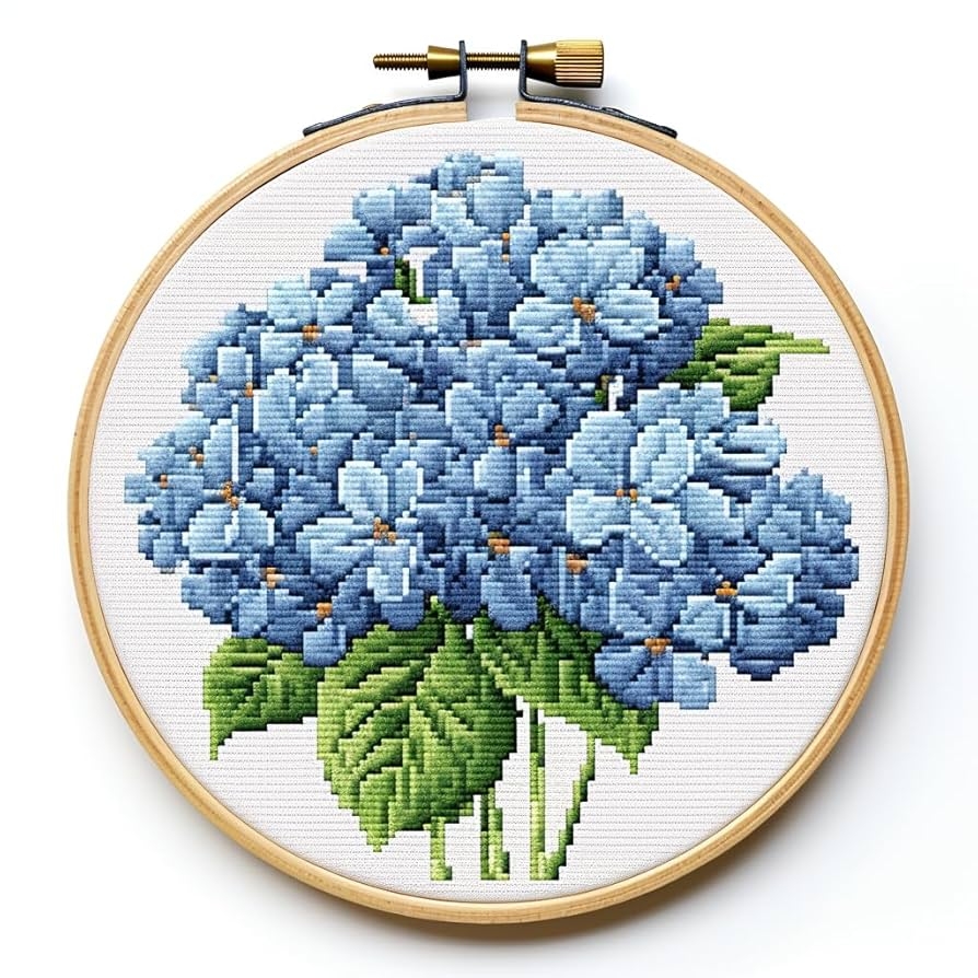 Amazon Blue Hydrangea Flower DIY Stamped Cross Stitch Kits For Beginners Easy With Hoop 11CT Needlepoint Embroidery Counted Cross Stitch Kits Art Craft Wall Decoration 35x35cm 3 Amazon Blue Hydrangea Flower DIY Stamped Cross Stitch Kits For Beginners Easy With Hoop 11CT Needlepoint Embroidery Counted Cross Stitch Kits Art Craft Wall Decoration 35x35cm 3