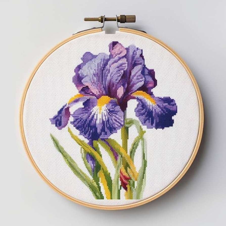 Amazon Generic Iris Flower Cross Stitch Kits With Hoop Easy Pattern Stamped Cross Stitch Supplies Needlework DIY 11CT 3 Strands Cotton Thread Printed DIY Needlepoint Kits 3535cm kn213 Amazon Generic Iris Flower Cross Stitch Kits With Hoop Easy Pattern Stamped Cross Stitch Supplies Needlework DIY 11CT 3 Strands Cotton Thread Printed DIY Needlepoint Kits 3535cm kn213