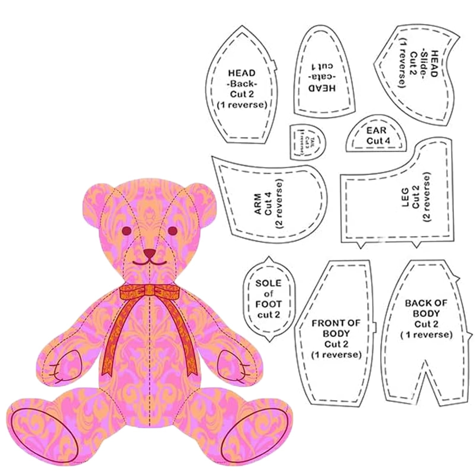 Amazon Memory Bear Template Ruler Set Bear Sewing Patterns Quilting Cutting Set For 10 PCS 15 Inch Amazon Memory Bear Template Ruler Set Bear Sewing Patterns Quilting Cutting Set For 10 PCS 15 Inch
