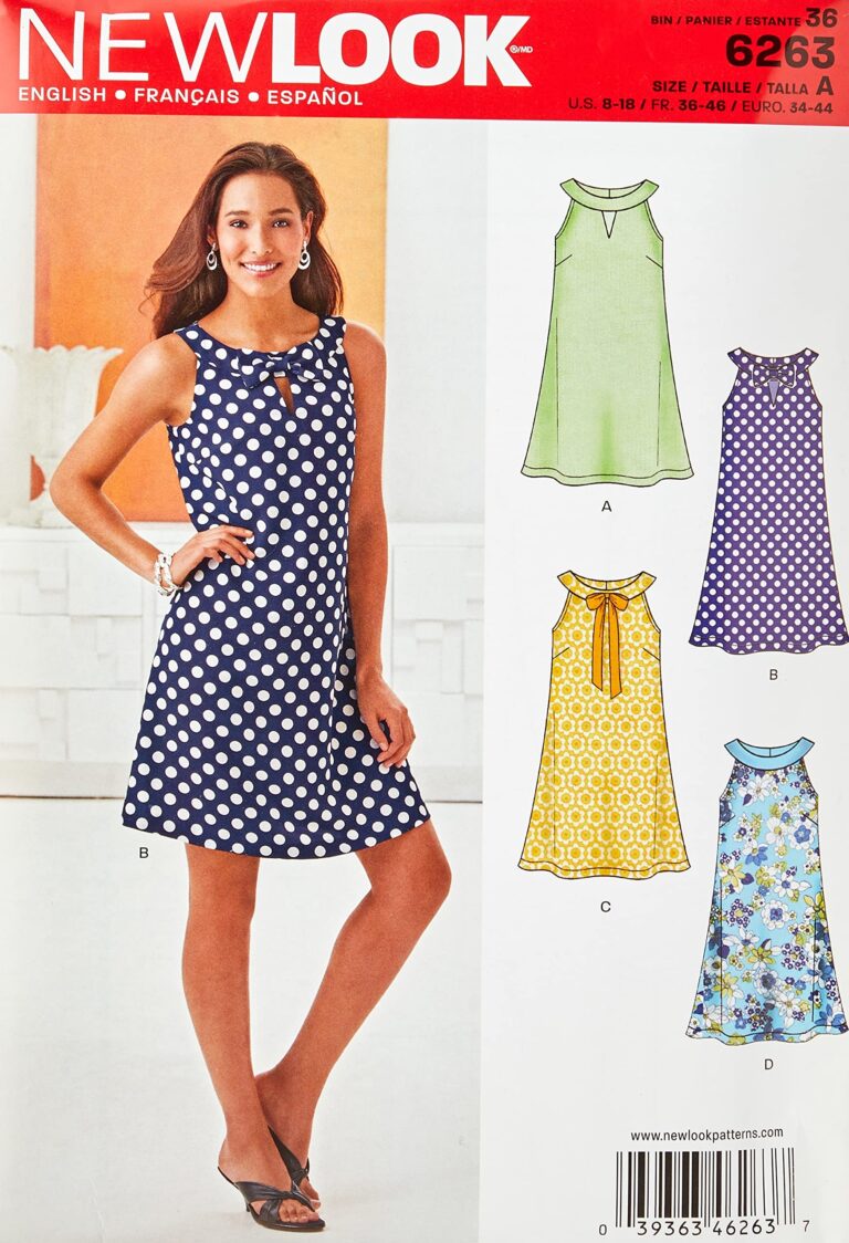 Amazon Simplicity Creative Patterns New Look Misses A Line Dress A 8 10 12 14 16 18 Arts Crafts Sewing