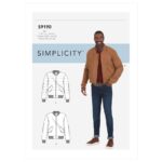 Amazon Simplicity Sewing Pattern SS9190AA Men s Bomber Style Jacket Size AA 34 42 White Arts Crafts Sewing