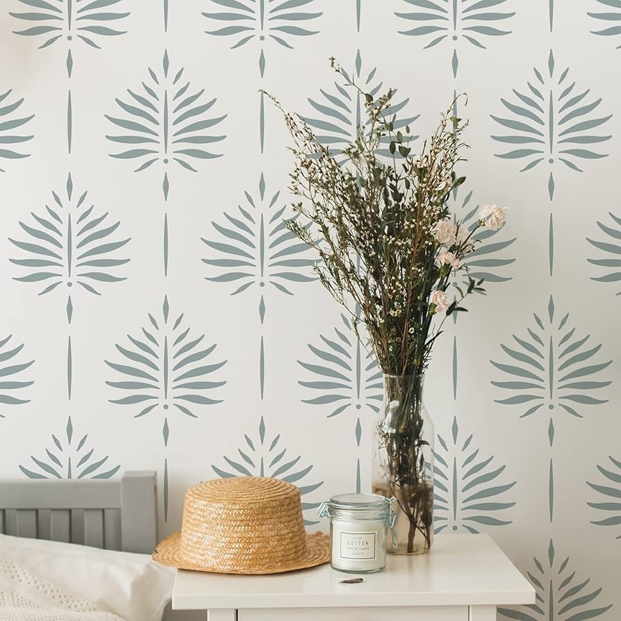 Amazon STENCILIT Fern Wall Stencil For Painting 2 Pack Of 17 X 22 5 In Stencil Wall Stencils For Painting Large Pattern Modern Large Wall Stencils Tools Home Improvement