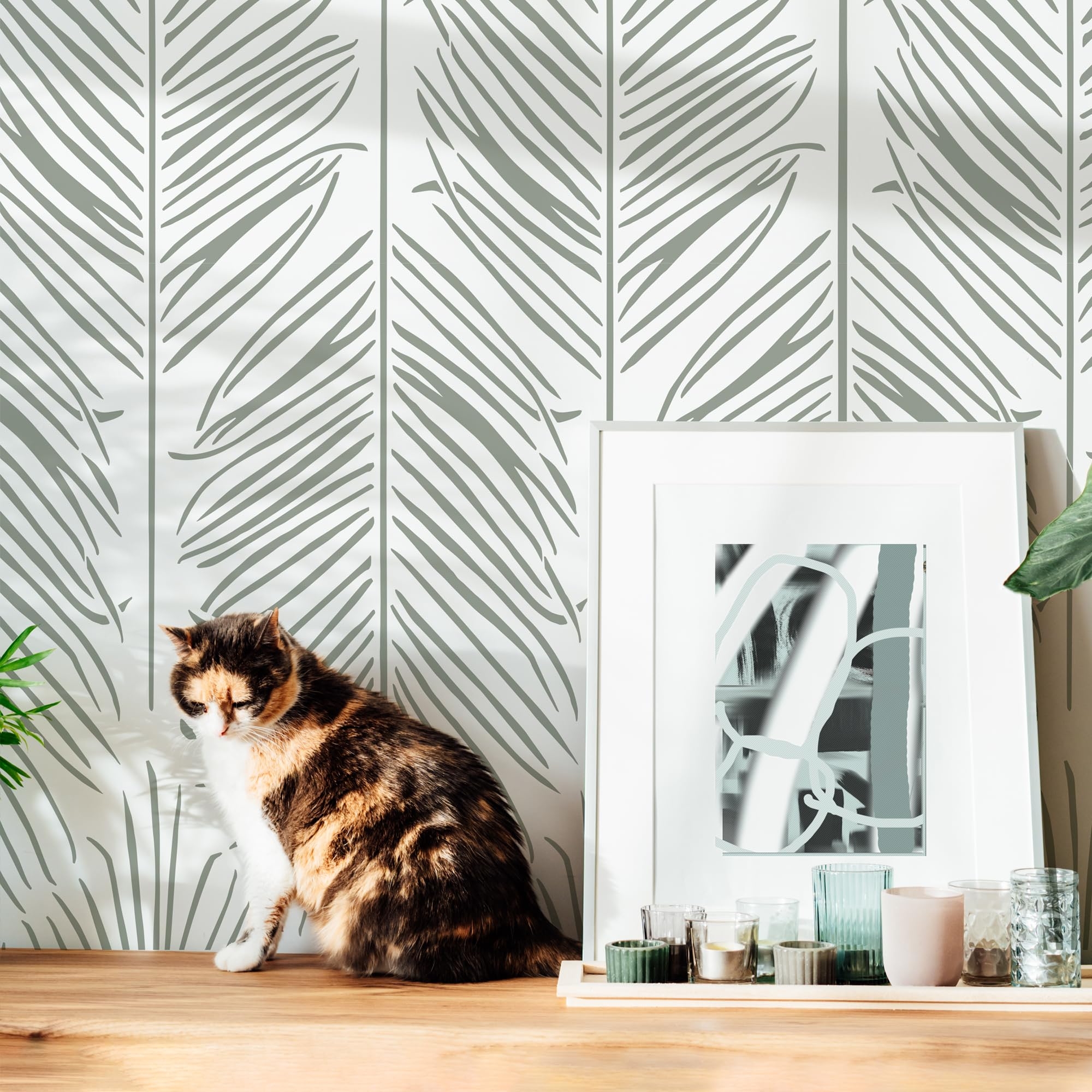 Amazon STENCILIT Palm Leaves Wall Stencils 2 Pack 31x13 In Stencil Modern Wall Stencil For Painting Large Pattern Palm Frond Huge Stencil Leaves Tools Home Improvement