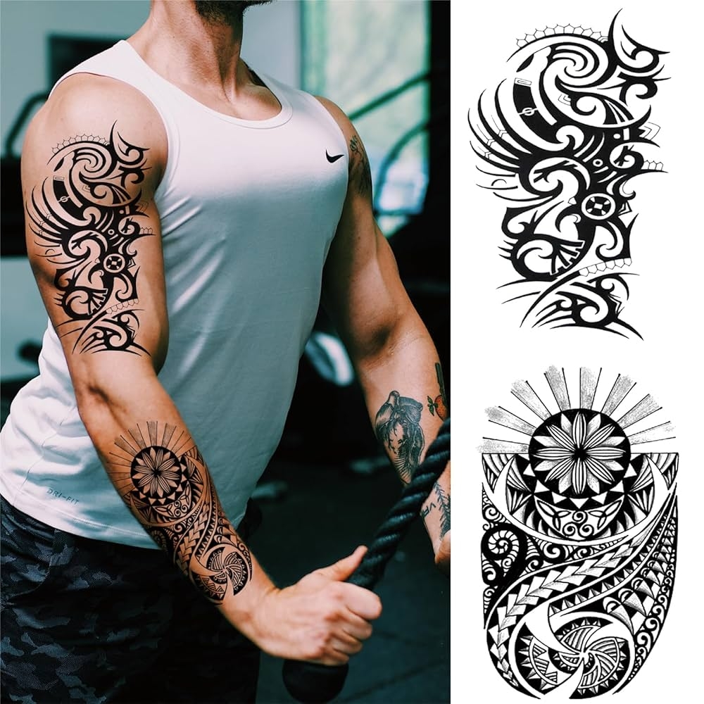 Amazon Tribal Temporary Tattoo For Men Half Sleeve Large Realistic Polynesian Hawaiian Turtle Fake Tattoo Adult Teen Women Black Dragon Totem Wolf Temp Tatoo Sticker Arm Chest Body Art Makeup 8 Sheet Amazon Tribal Temporary Tattoo For Men Half Sleeve Large Realistic Polynesian Hawaiian Turtle Fake Tattoo Adult Teen Women Black Dragon Totem Wolf Temp Tatoo Sticker Arm Chest Body Art Makeup 8 Sheet
