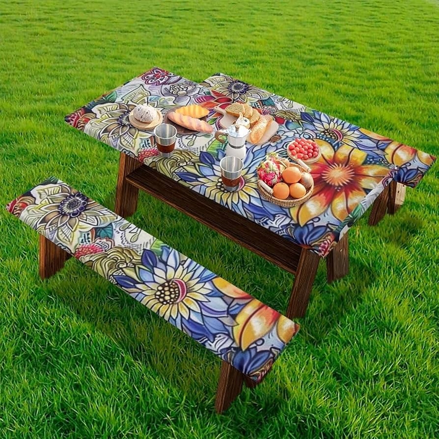 Amazon YUVAMAGIMO Floral Patterns Table Chair Covers Fancy Picnic Table Cover Set Of 3 With Elastic Band Foldable And Portable Table Cloth Suitable For Outdoor Tables And Chairs Decor Accessories Home Amazon YUVAMAGIMO Floral Patterns Table Chair Covers Fancy Picnic Table Cover Set Of 3 With Elastic Band Foldable And Portable Table Cloth Suitable For Outdoor Tables And Chairs Decor Accessories Home