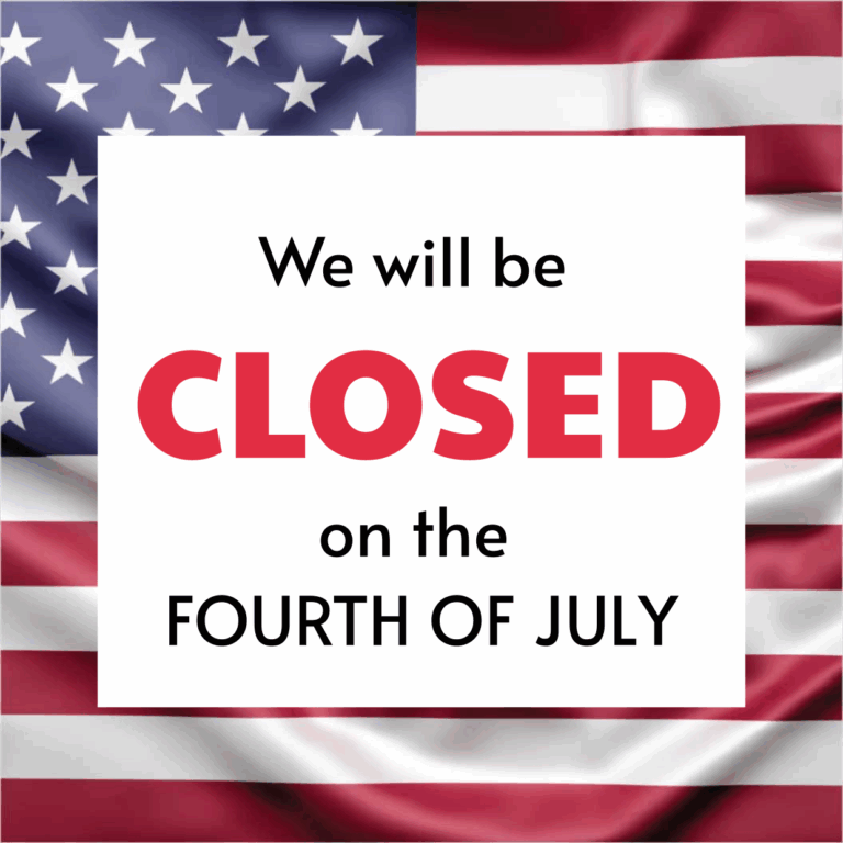 American Flag Themed Closed On 4th Of July Sign Template Square Signs