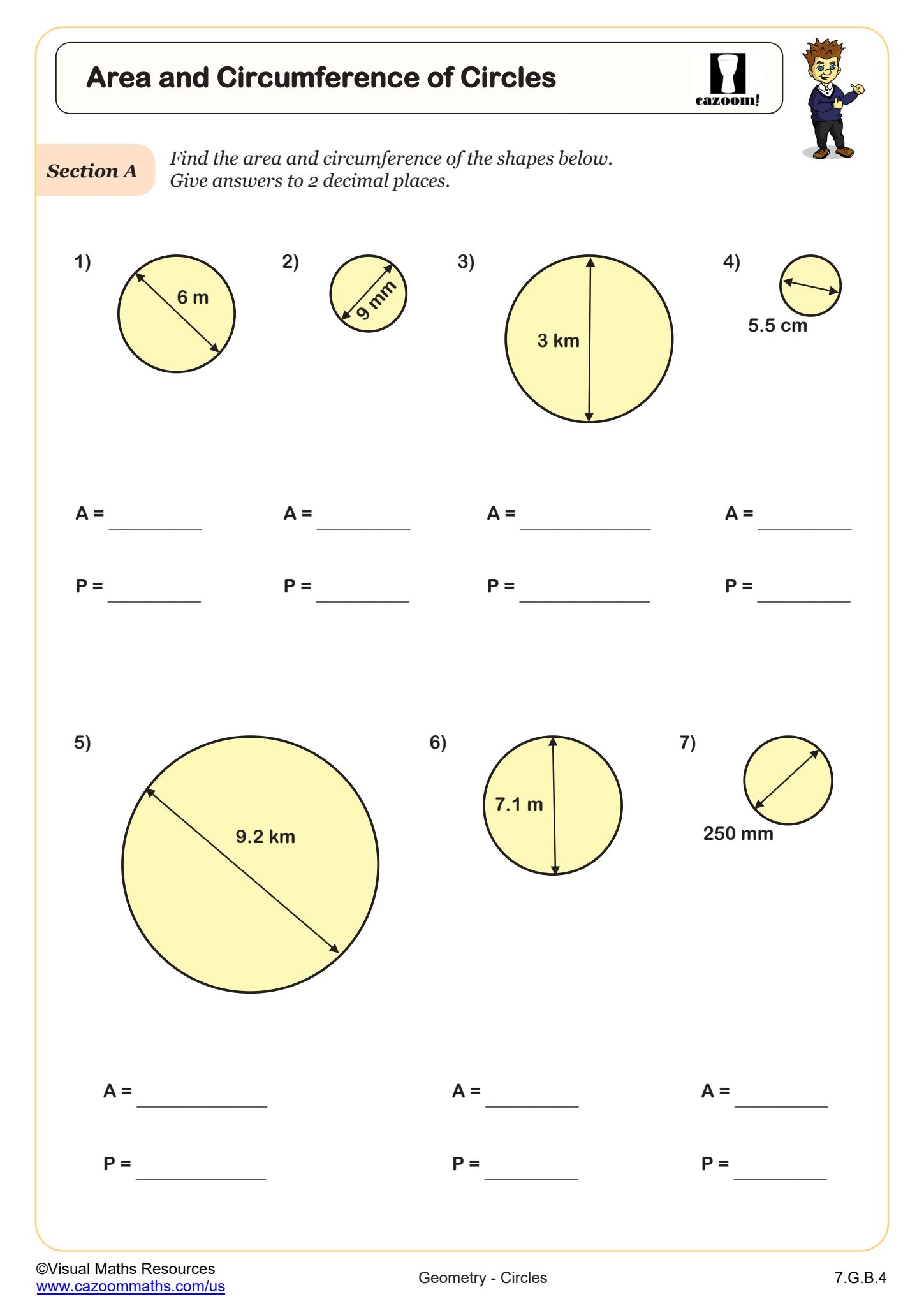 Area And Circumference Of Circles Worksheet 7th Grade PDF Worksheets Cazoom Math Area And Circumference Of Circles Worksheet 7th Grade PDF Worksheets Cazoom Math