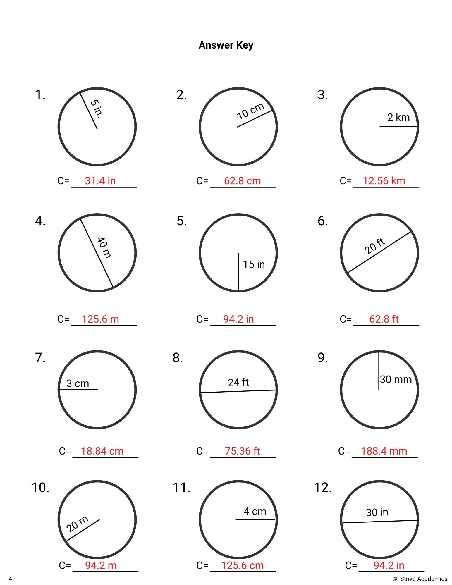 area and circumference of a circle worksheet area and circumference of a circle worksheet