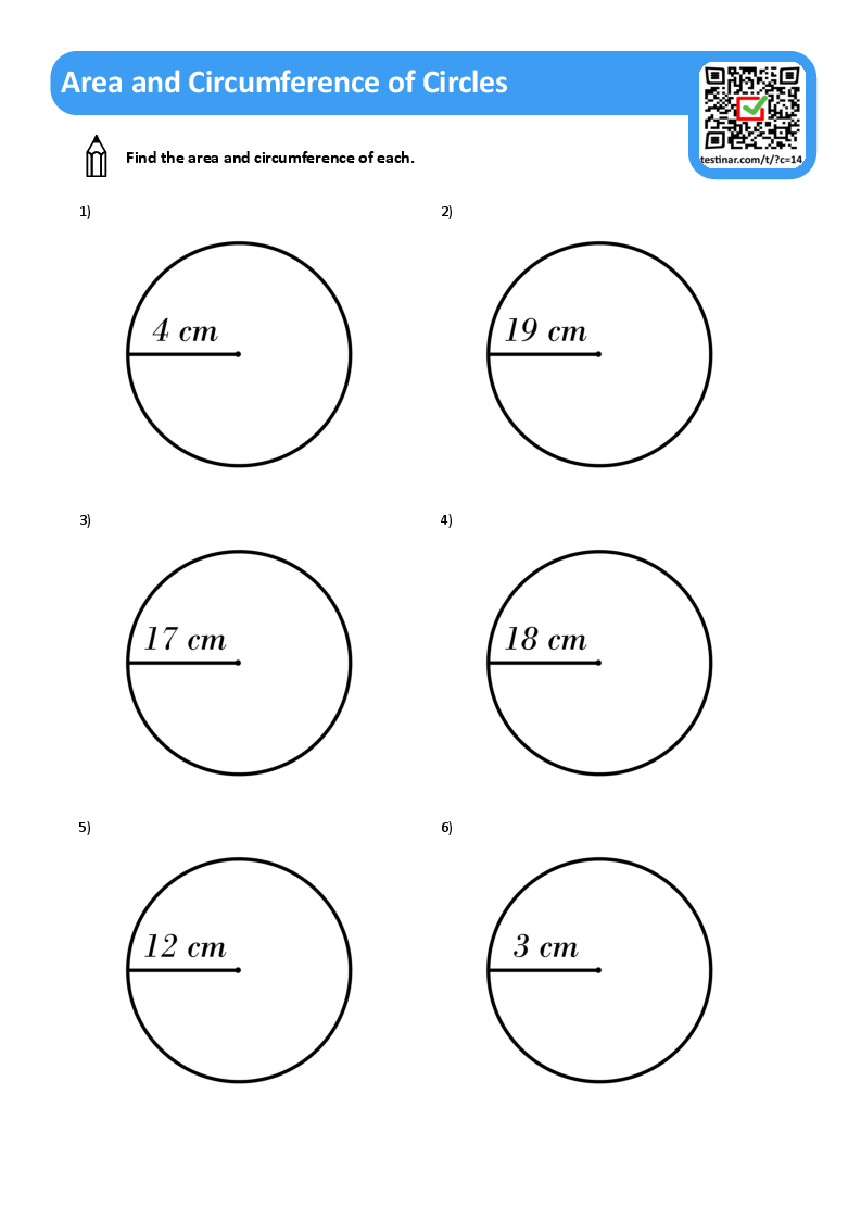 Area And Circumference Of Circles Worksheets Area And Circumference Of Circles Worksheets