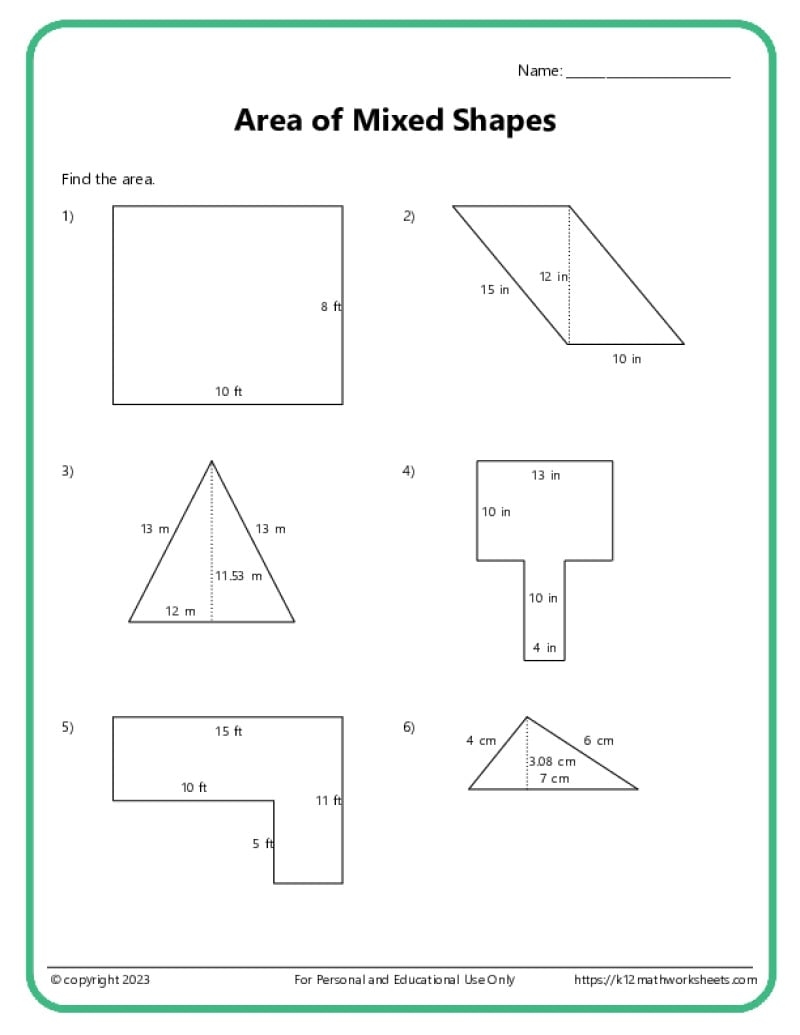 area and perimeter worksheets area and perimeter worksheets