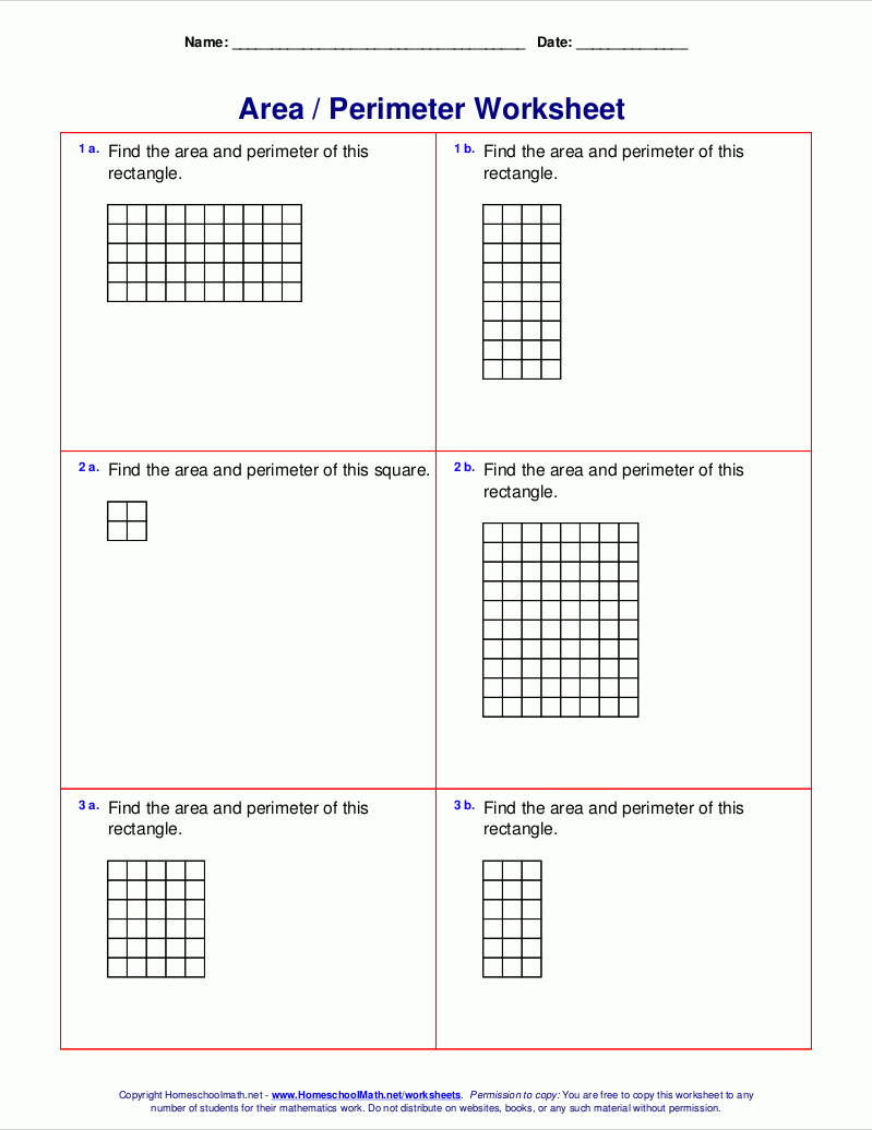 Area And Perimeter Worksheets rectangles And Squares Area And Perimeter Worksheets rectangles And Squares