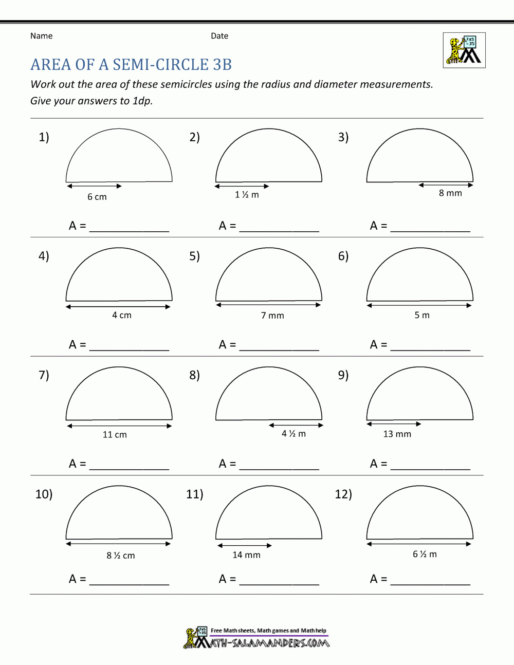 area of a circle worksheet area of a circle worksheet