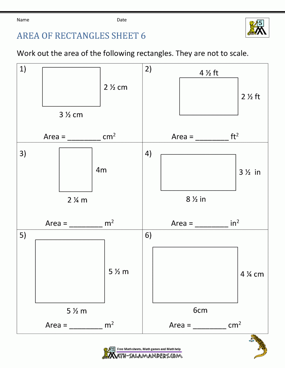 Area Of Rectangle Worksheets Area Of Rectangle Worksheets