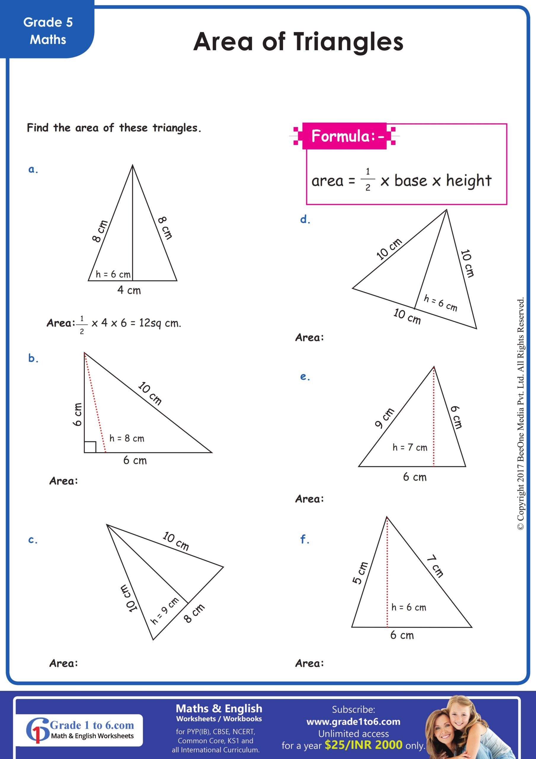 area of triangles worksheet area of triangles worksheet