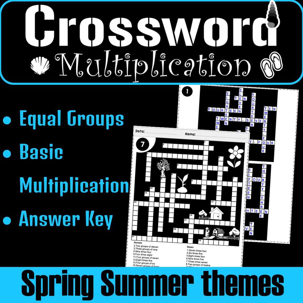 Basic Multiplication Equal Groups Crossword Challenge Spring Summer Themed Made By Teachers Basic Multiplication Equal Groups Crossword Challenge Spring Summer Themed Made By Teachers