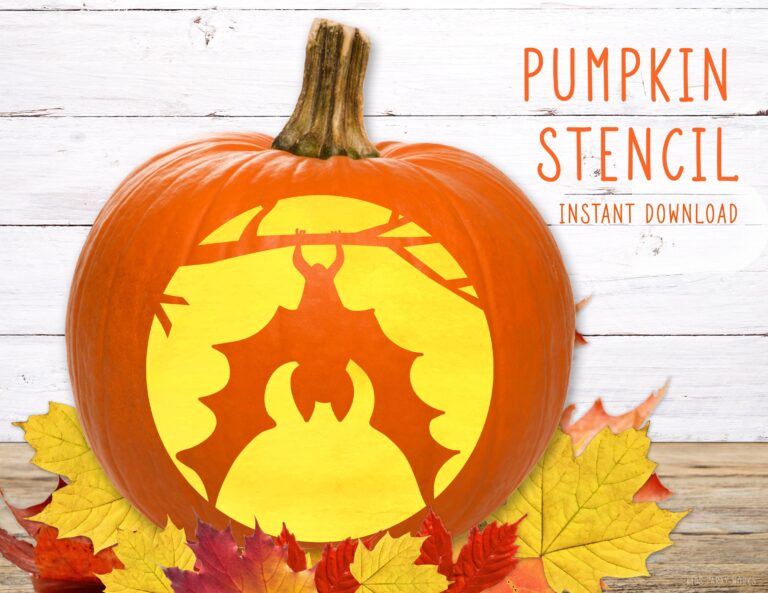 Bat Pumpkin Stencil PRINTABLE Pumpkin Stencil Jack O Lantern Pumpkin Carving Stencil Upside Down Bat Pumpkin Stencil Instant Download Etsy Sweden