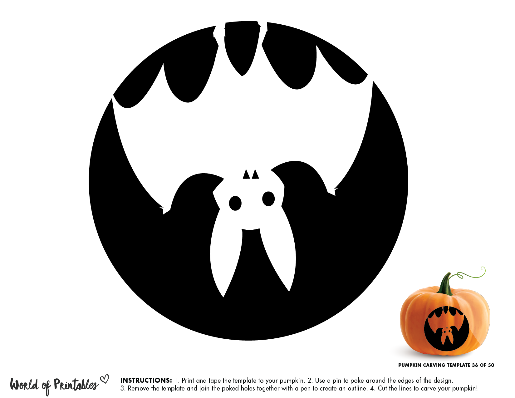 Bat Pumpkin Stencil Bat Pumpkin Stencil