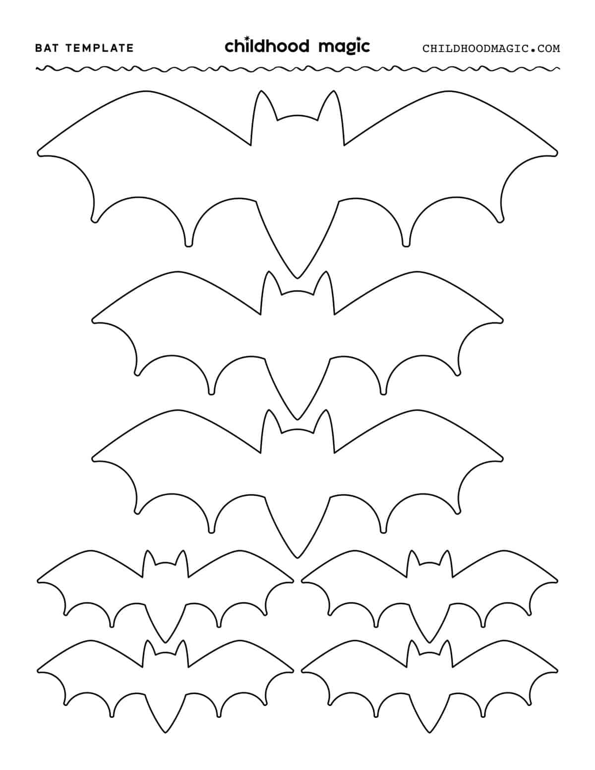 Bat Template Childhood Magic