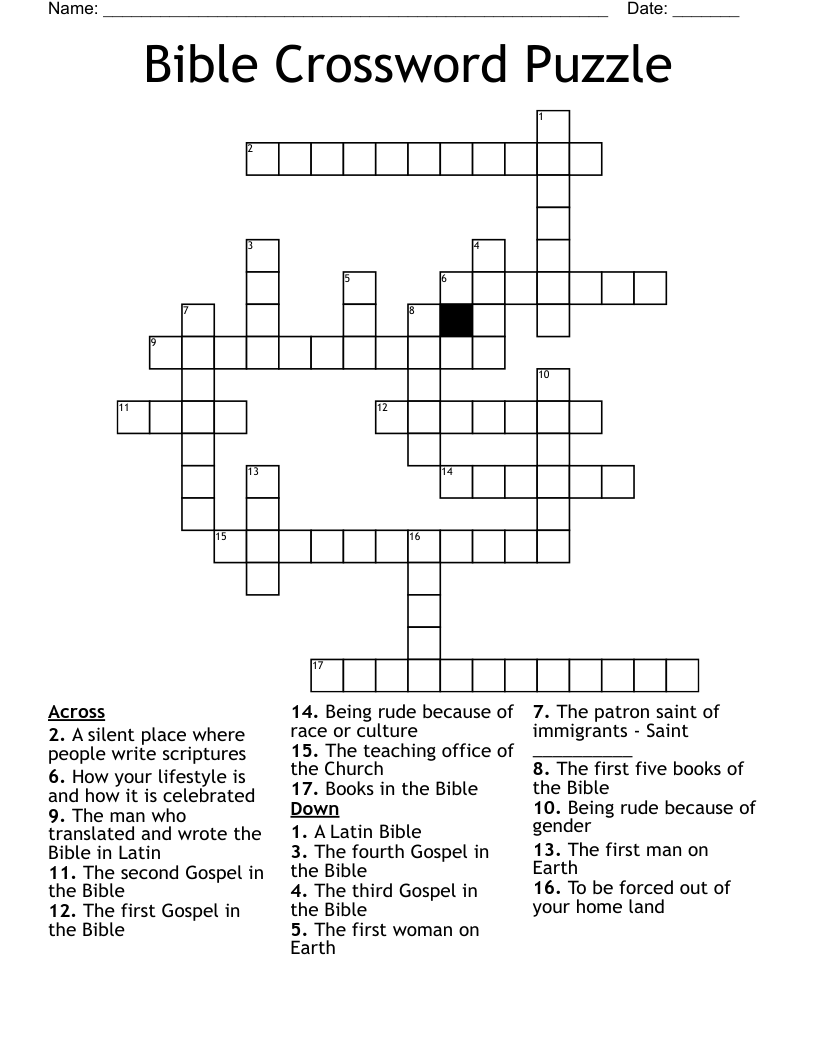 Bible Crossword Puzzle WordMint Bible Crossword Puzzle WordMint