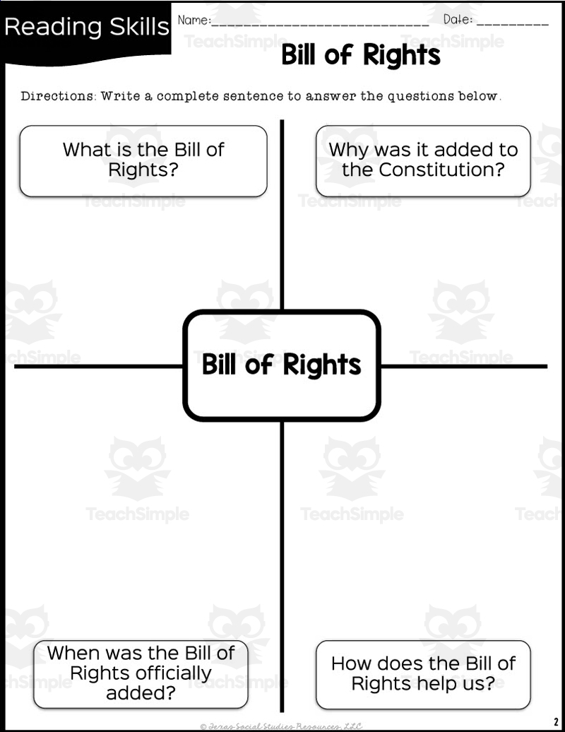 Bill Of Rights Reading Packet By Teach Simple Bill Of Rights Reading Packet By Teach Simple