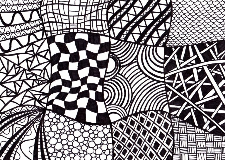 Black And White Printable Art Zentangle Inspired Ink Drawing Etsy