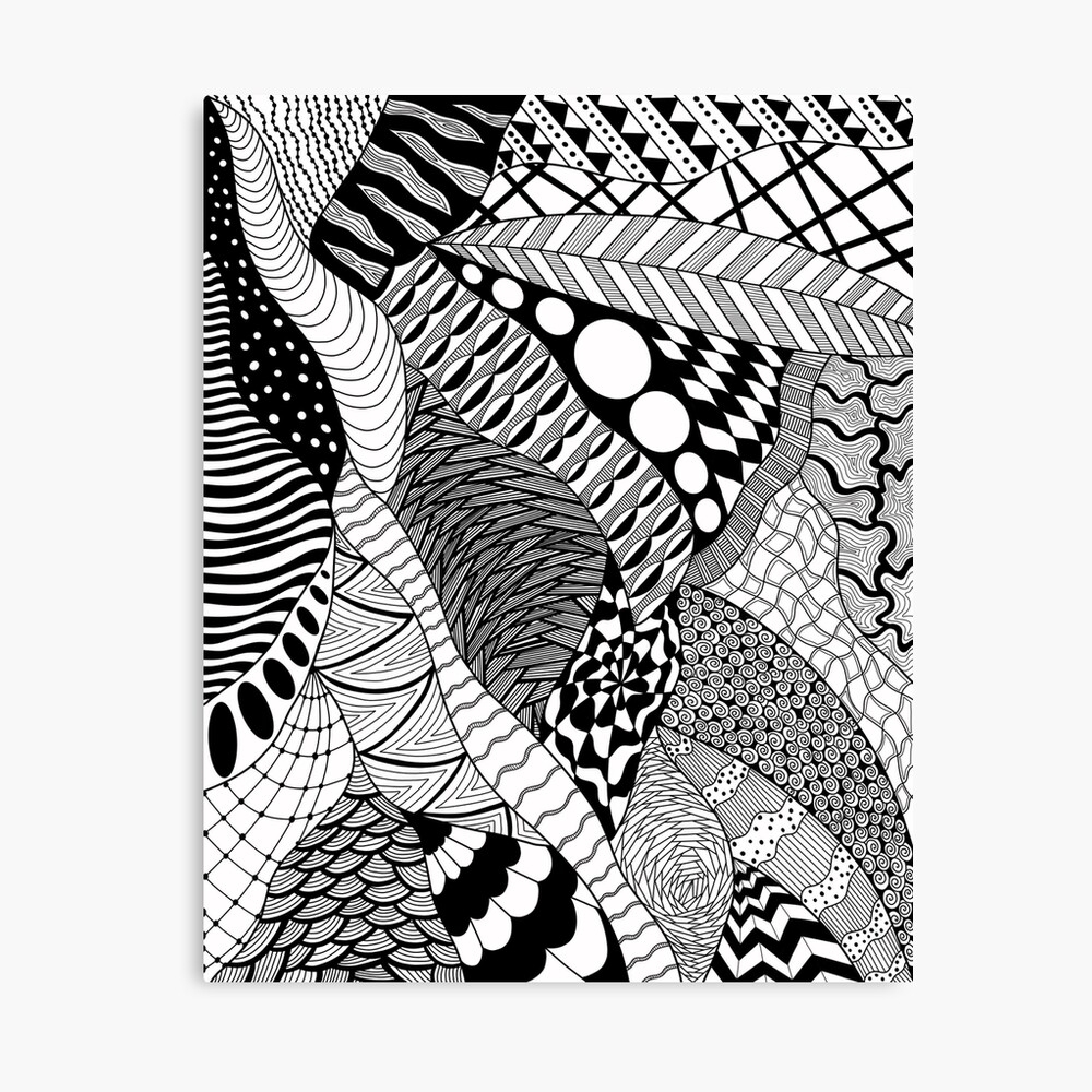 Black And White Zentangle Zendoodle Geometric Line Art Art Print For Sale By RobinLynneDes Redbubble