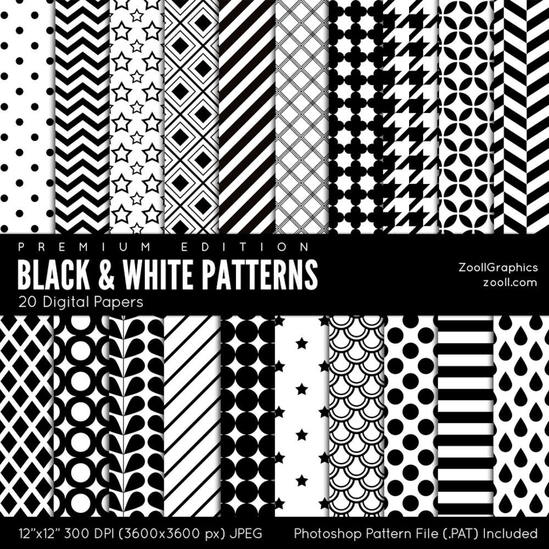 Black White Patterns 20 Digital Papers 12 x12 Geometric Pattern File PAT Included Seamless Paper Commercial Use INSTANT DOWNLOAD Etsy Black White Patterns 20 Digital Papers 12 x12 Geometric Pattern File PAT Included Seamless Paper Commercial Use INSTANT DOWNLOAD Etsy