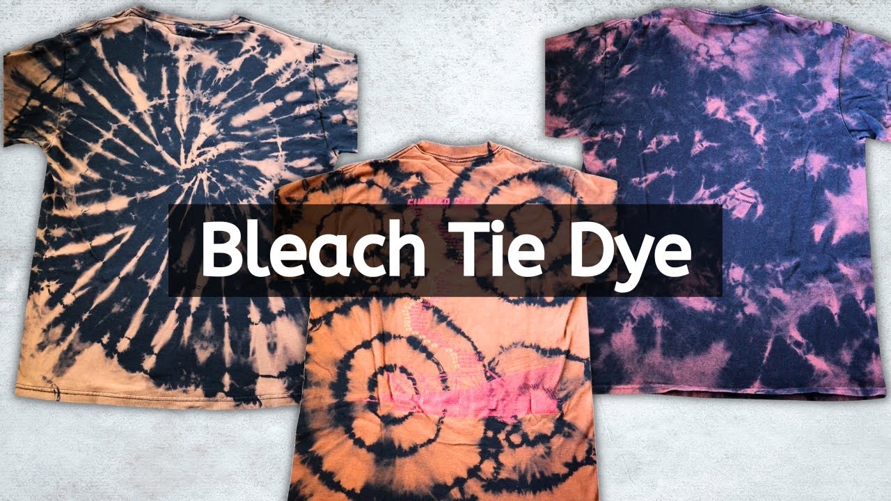 Bleach Tie Dye Tutorial 3 Different Designs YouTube