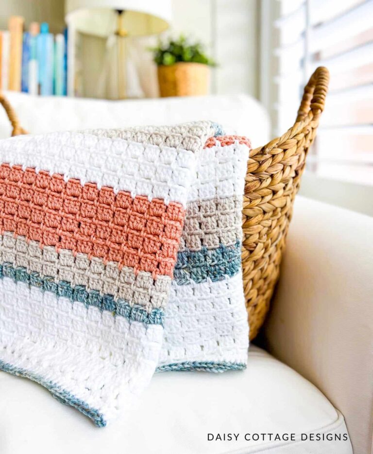 Block Stitch Blanket Tutorial Easy Crochet Pattern 